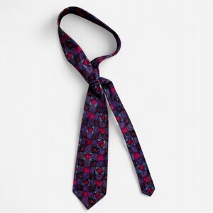 MISSONI Geometric Pattern Purple/ Pink/Blue Silk Tie ITALY